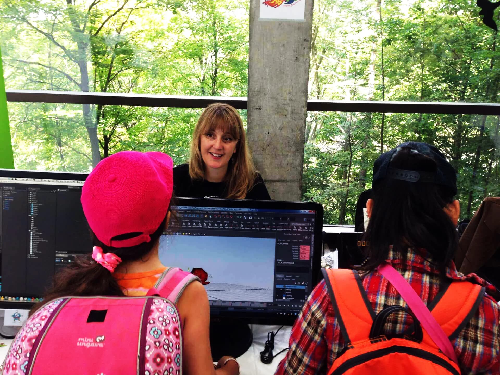 Cat Feraday teaching kids about game development