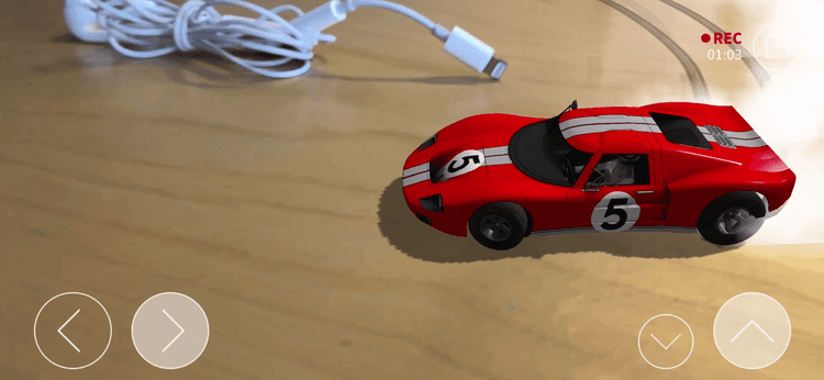 AR Race Car screenshot - yellow classic car